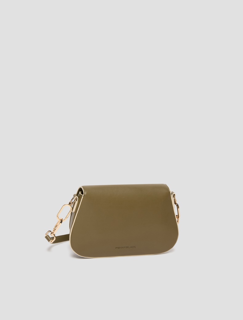 Clutch with double shoulder strap detail - KAKI - pennyblack