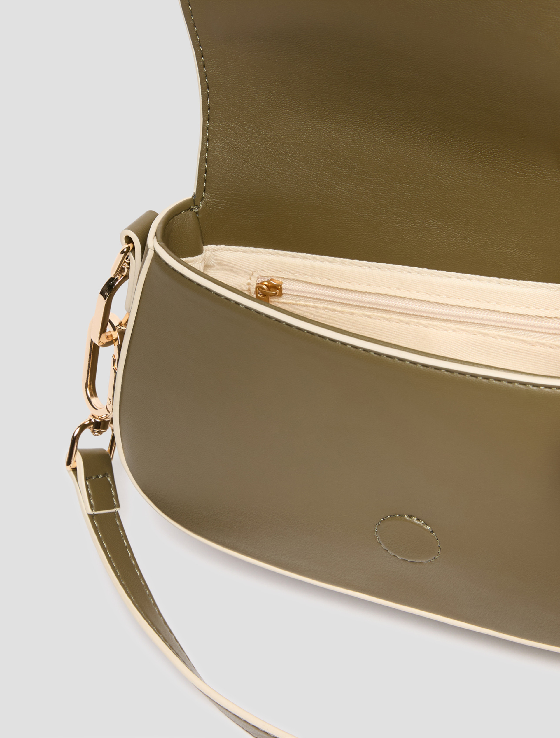 Clutch with double shoulder strap detail - KAKI - pennyblack