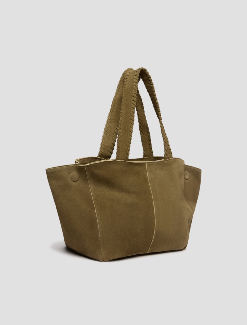 Suede tote bag - KAKI - pennyblack