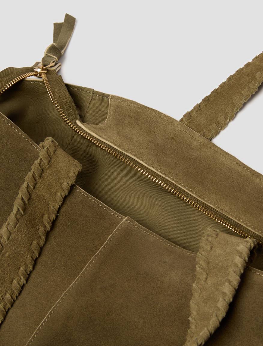 Suede tote bag - KAKI - Pennyblack - 4
