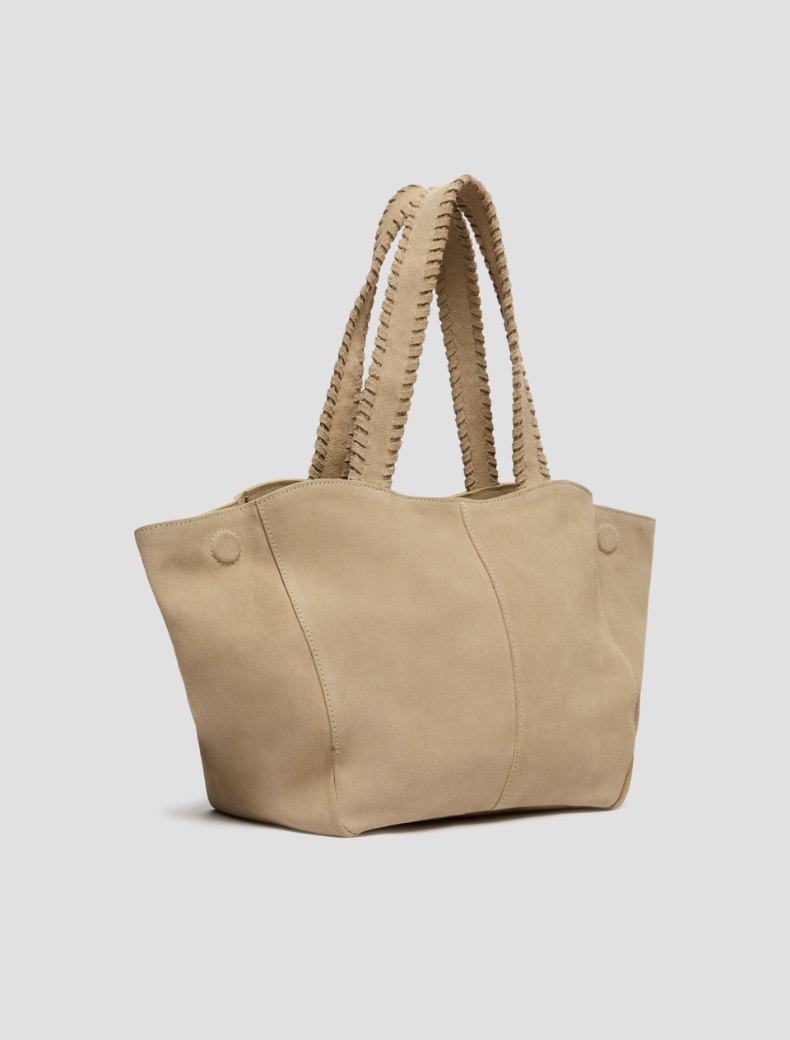 Suede tote bag - ECRU - pennyblack