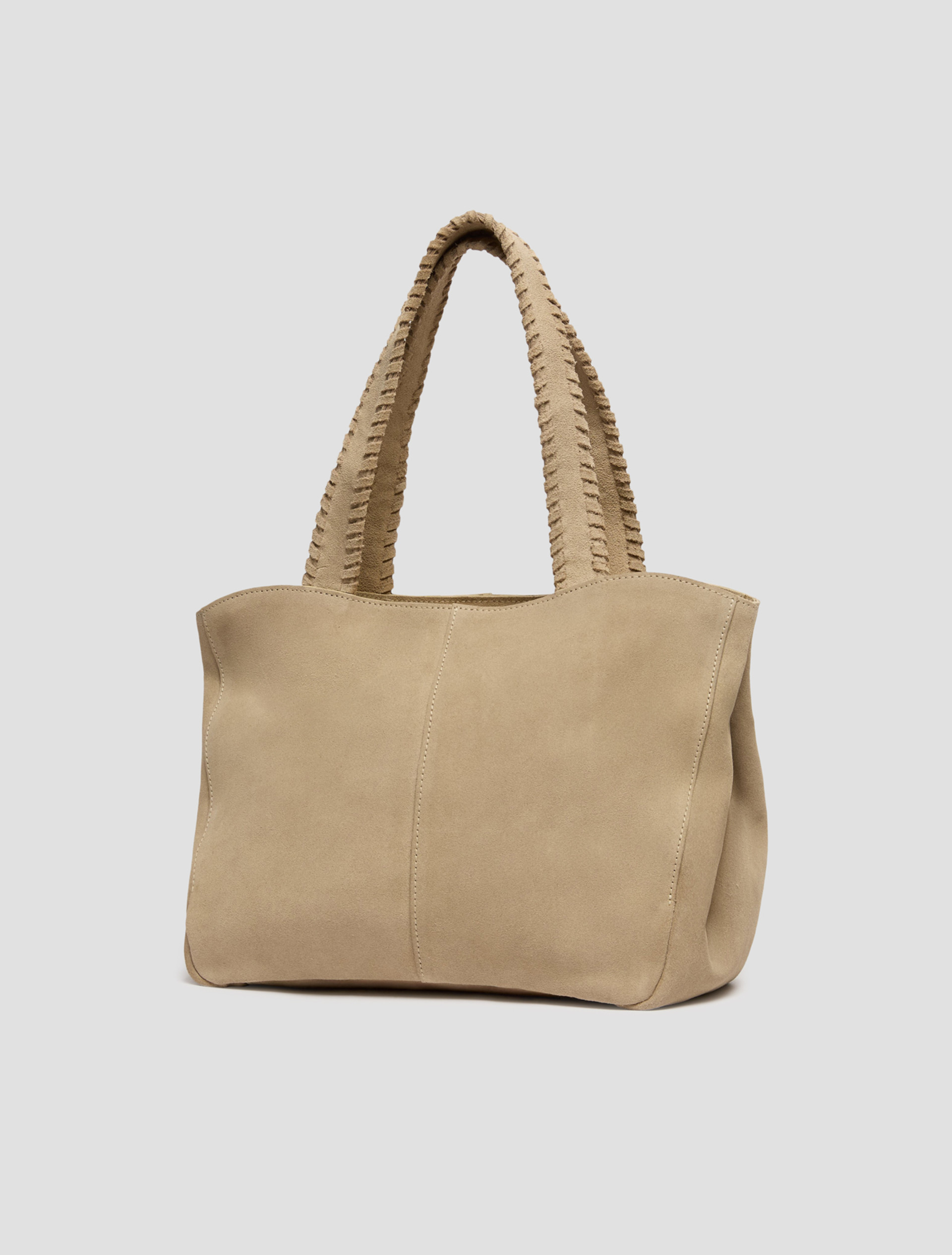 Suede tote bag - ECRU - pennyblack