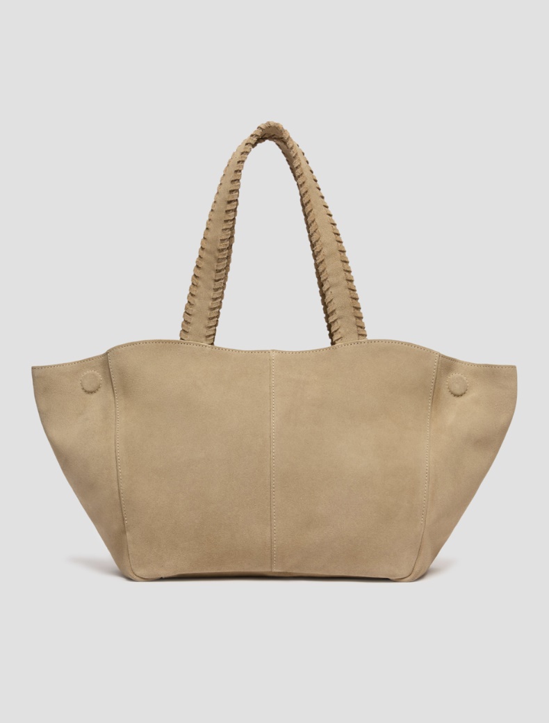 Suede tote bag - ECRU - pennyblack