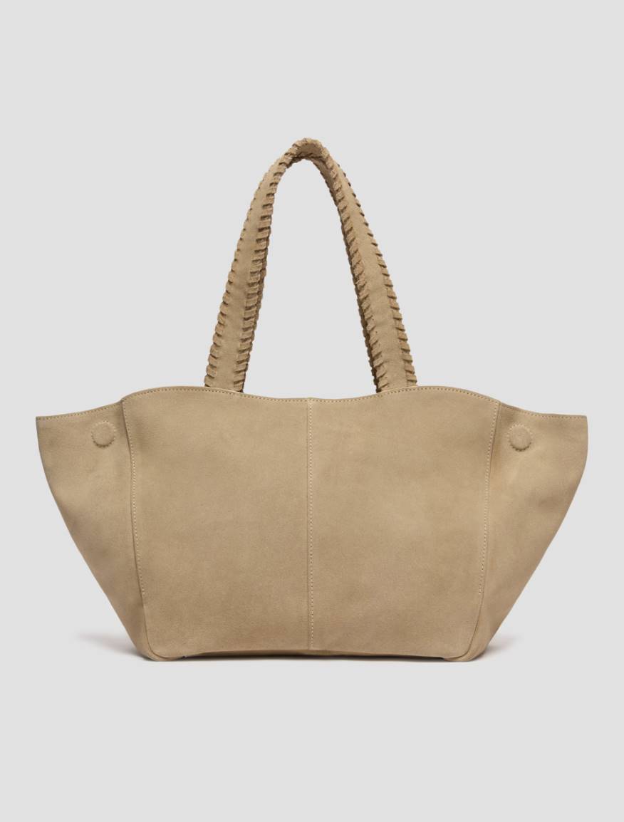Suede tote bag - ECRU - Pennyblack