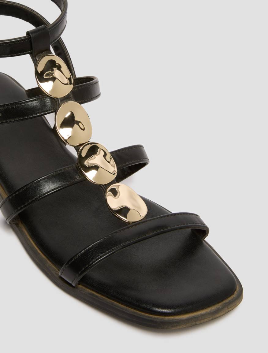 Metal element-decorated sandals - BLACK - Pennyblack - 3