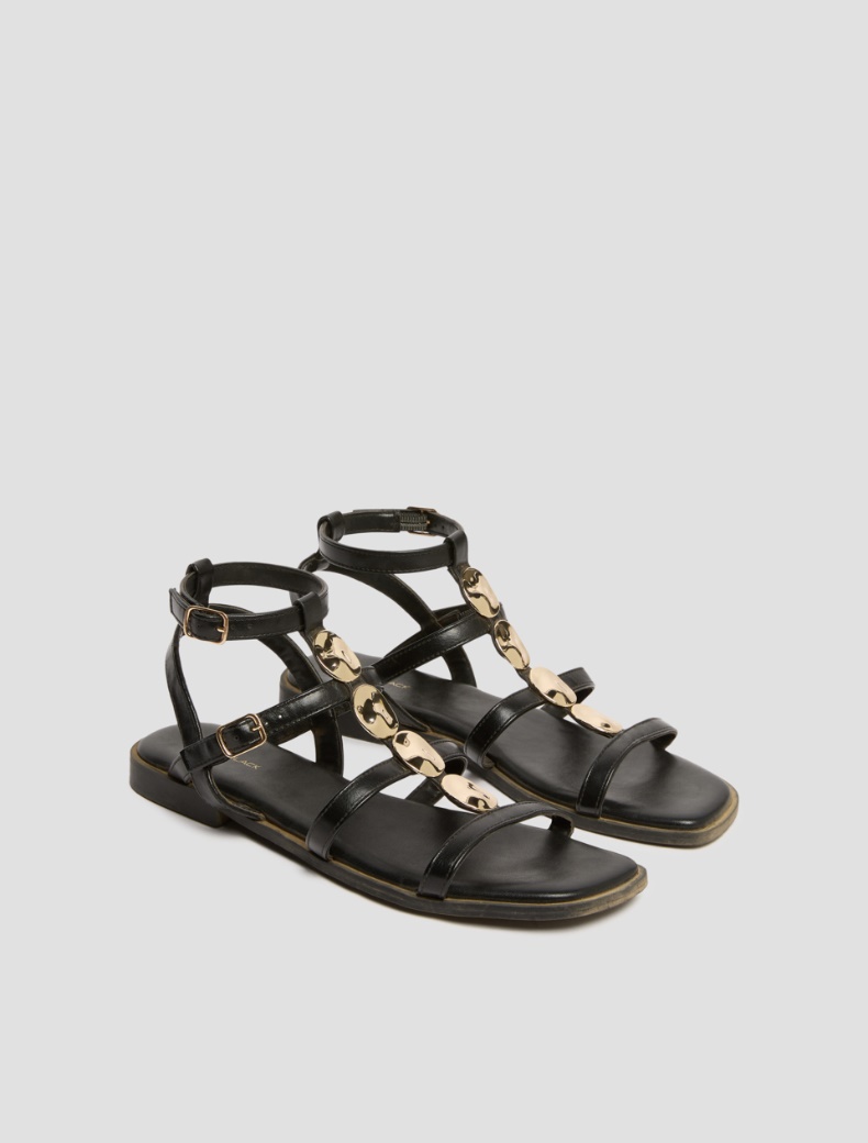 Metal element-decorated sandals Metal element-decorated sandals - BLACK - pennyblack