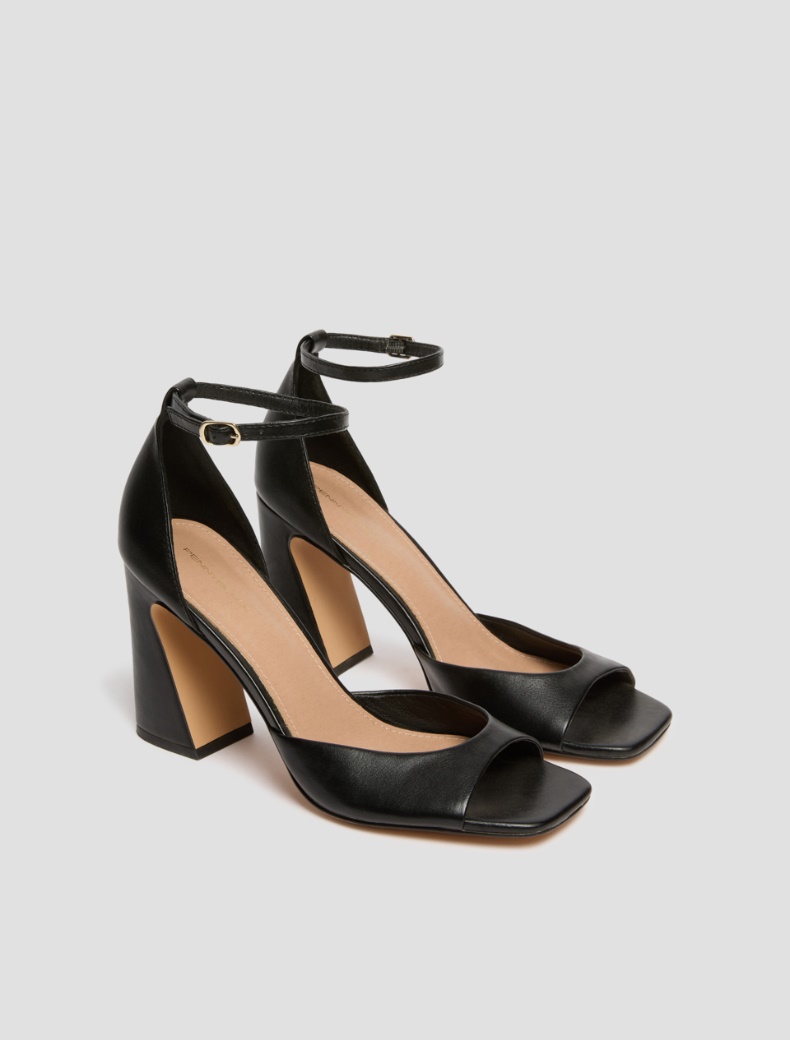 Sandali con tacco a blocco - NERO - pennyblack