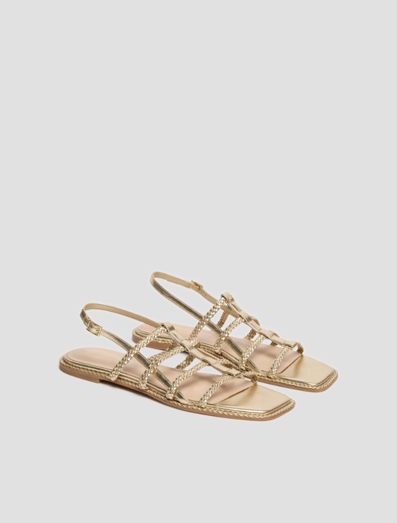 Sandali con listini intrecciati - ORO - pennyblack