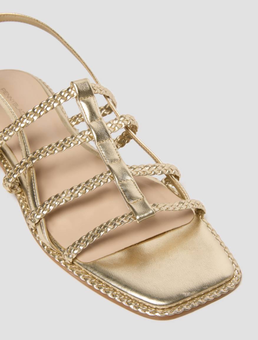 Criss-cross-strap sandals - GOLD - Pennyblack - 3