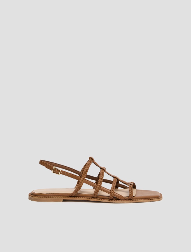Sandali con listini intrecciati - CUOIO - pennyblack