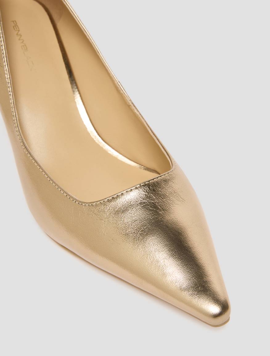 Laminated leather pumps - GOLD - Pennyblack - 3