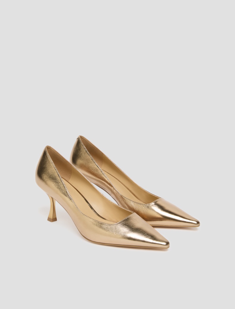 Laminated leather pumps - GOLD - pennyblack