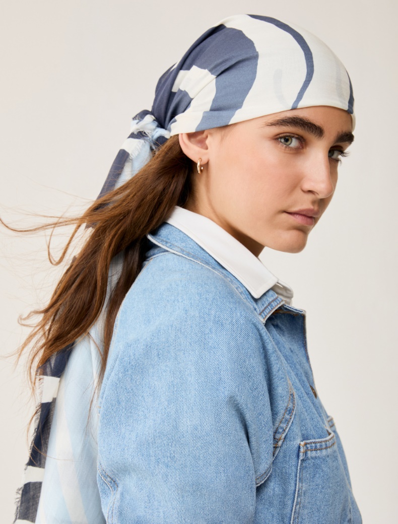 Printed modal stole - LIGHT BLUE - pennyblack