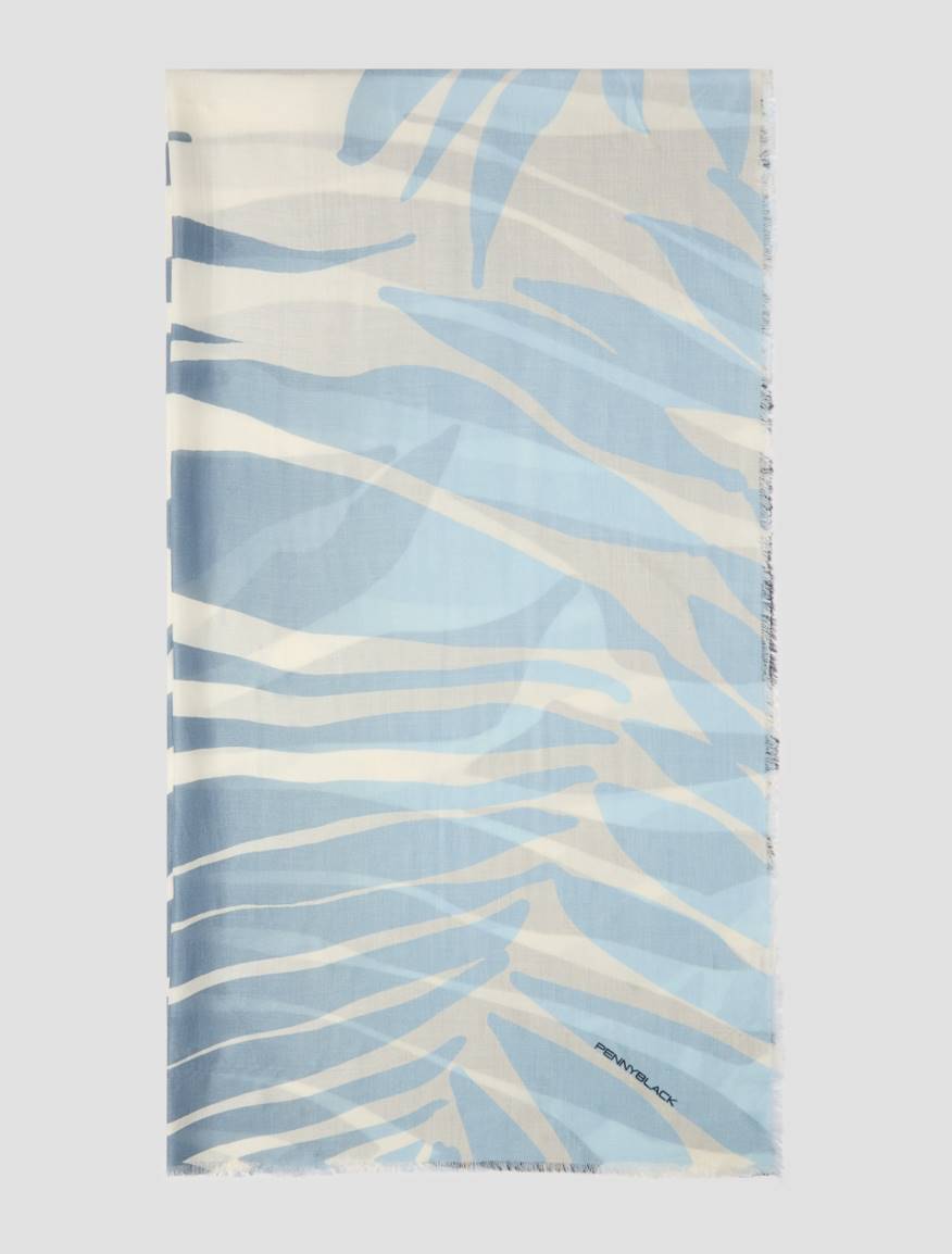 Printed modal stole - LIGHT BLUE - Pennyblack