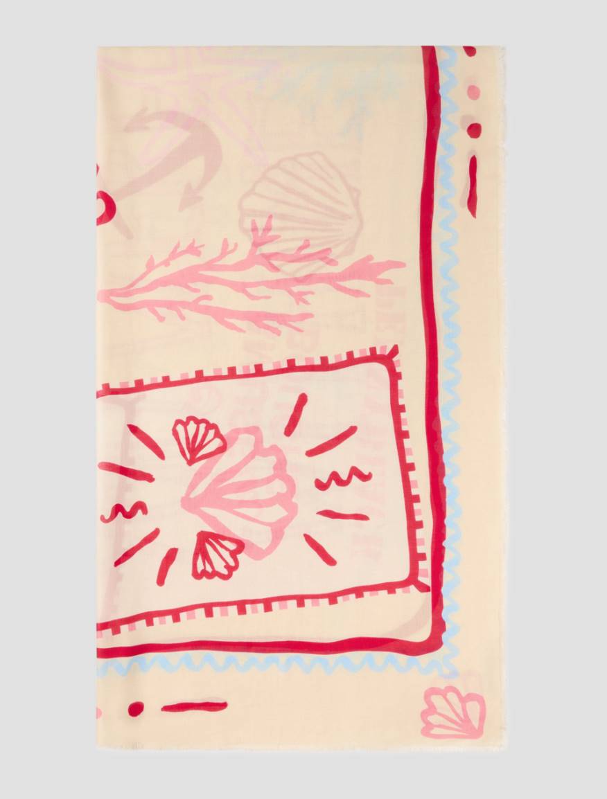 Printed modal stole - PINK - Pennyblack