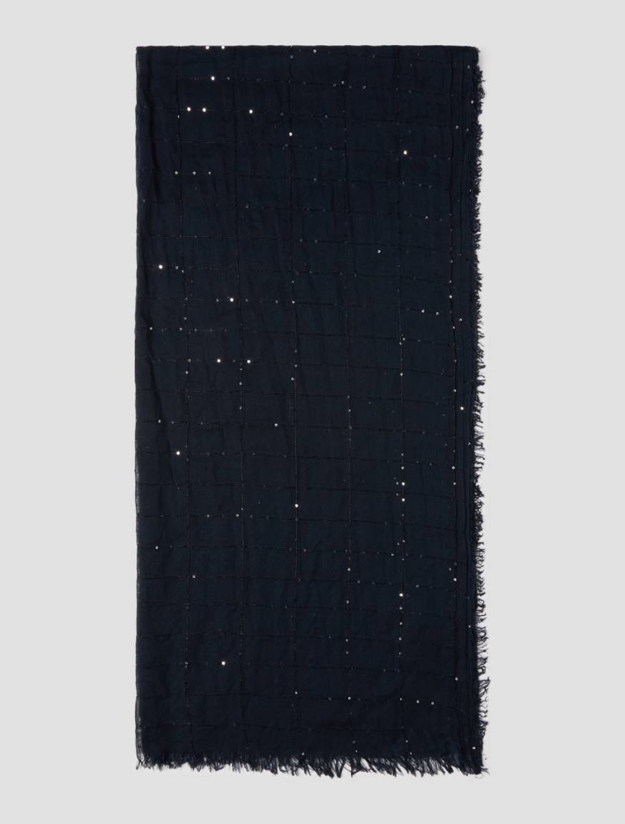 Micro-sequin stole - NAVY - Pennyblack