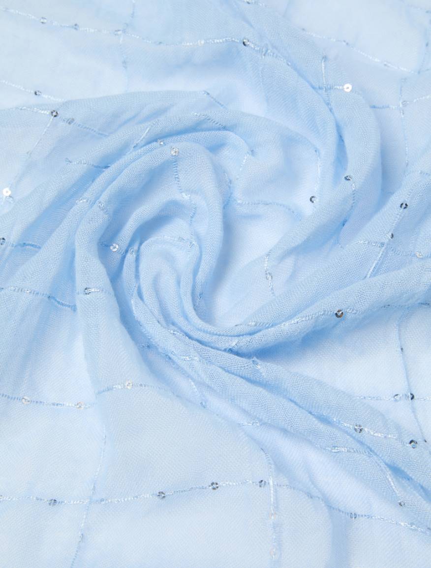 Micro-sequin stole - LIGHT BLUE - Pennyblack - 2