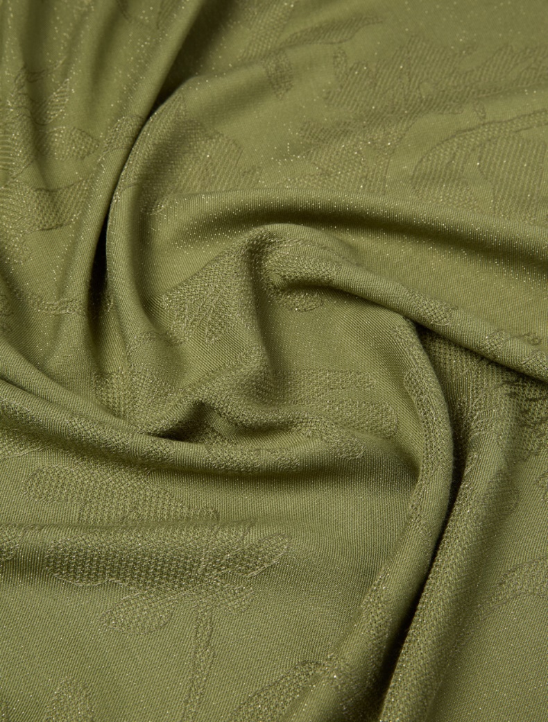 Lamé-adorned jacquard stole - KAKI - pennyblack