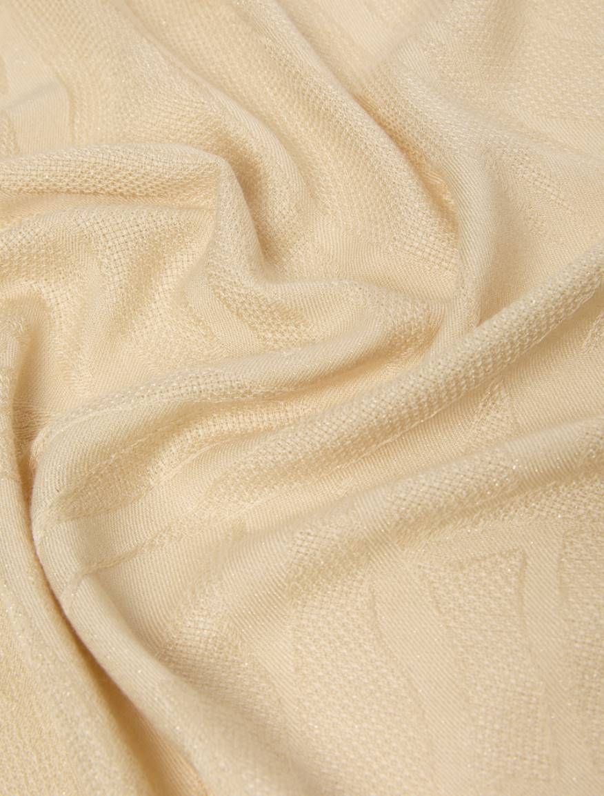 Lamé-adorned jacquard stole - PINK - Pennyblack - 2
