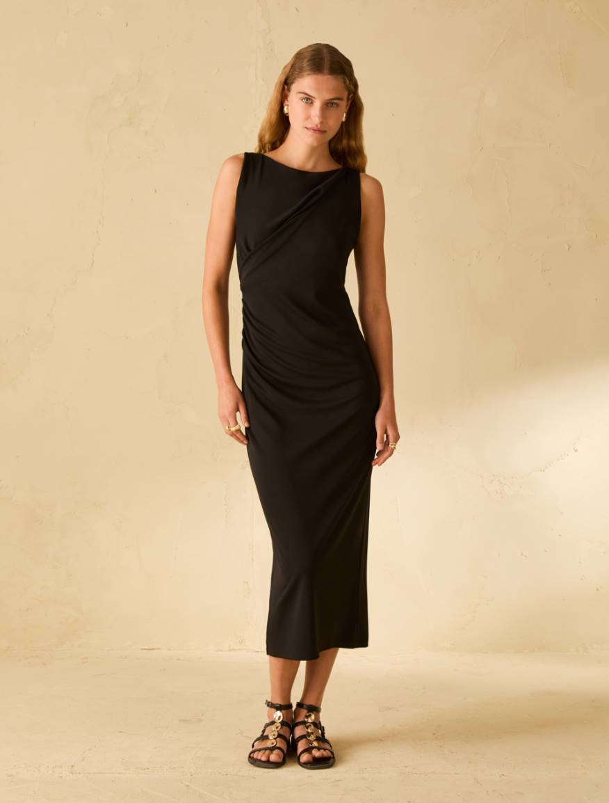 Draped jersey dress, black | Pennyblack Draped jersey dress, black | Pennyblack