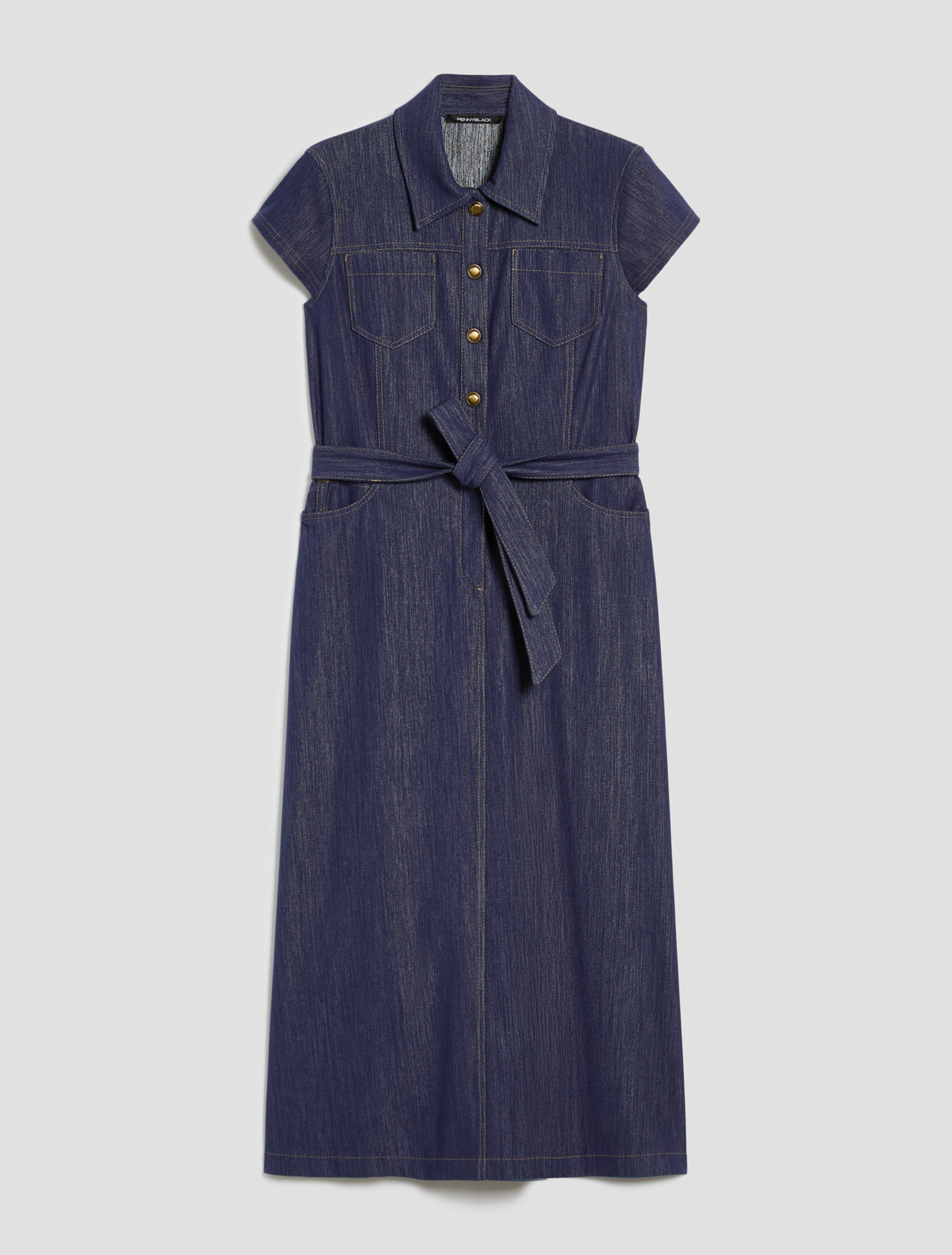 Denim-look jersey dress - NAVY - pennyblack