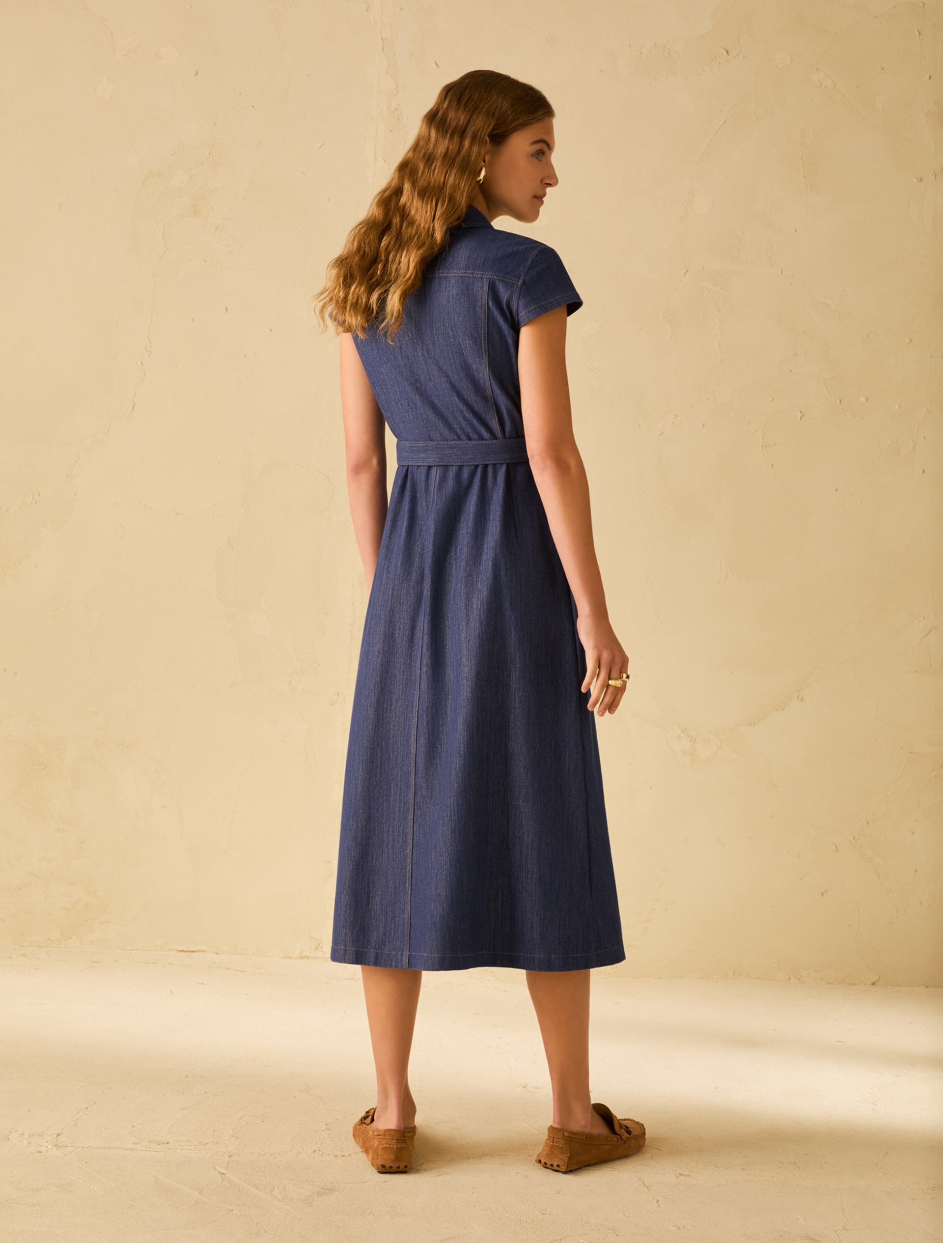 Denim-look jersey dress - NAVY - pennyblack