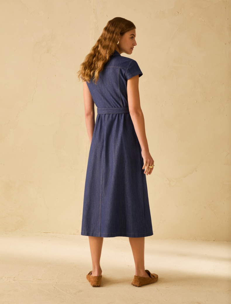 Denim-look jersey dress - NAVY - pennyblack