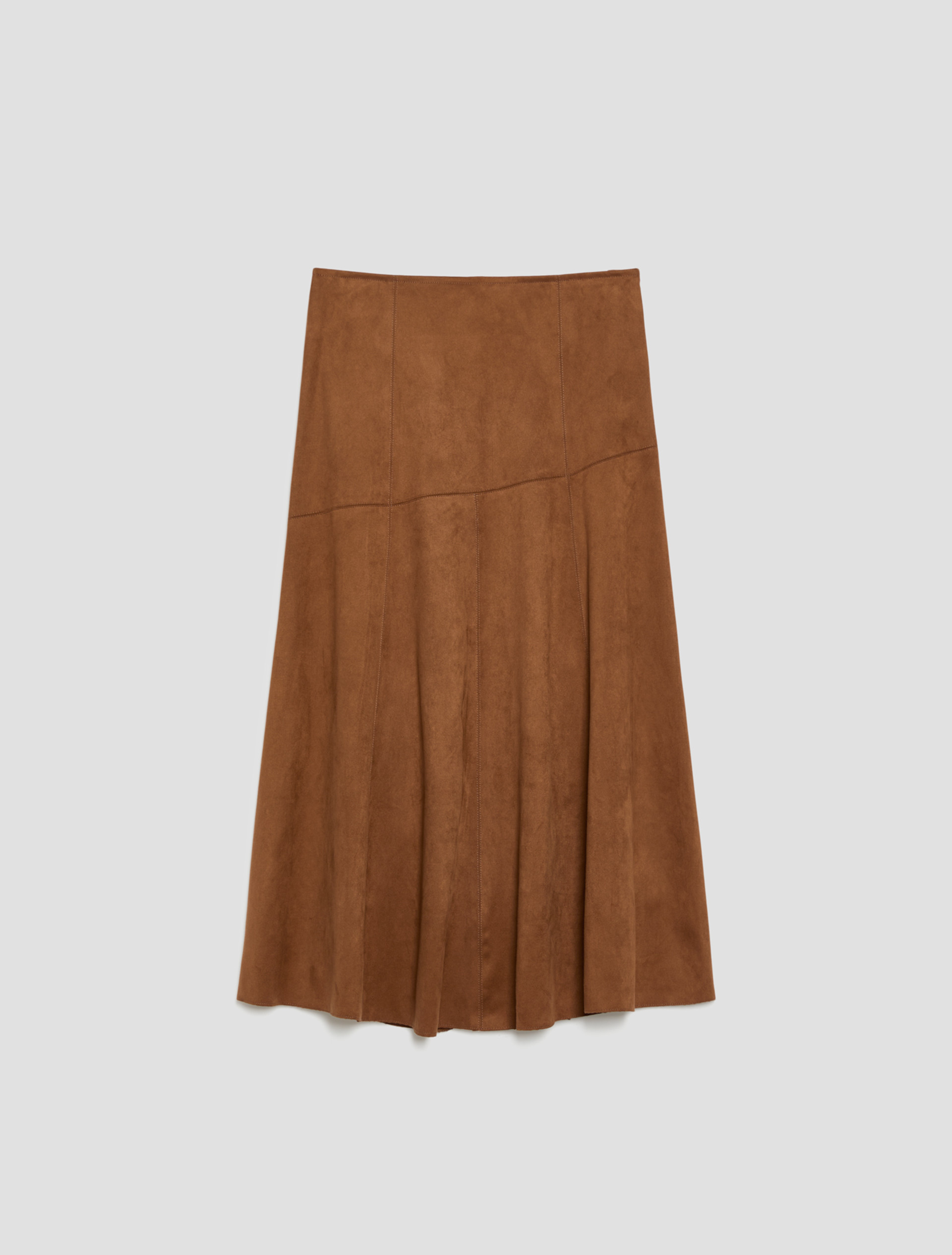 Velvety jersey midi skirt - TOBACCO BROWN - pennyblack
