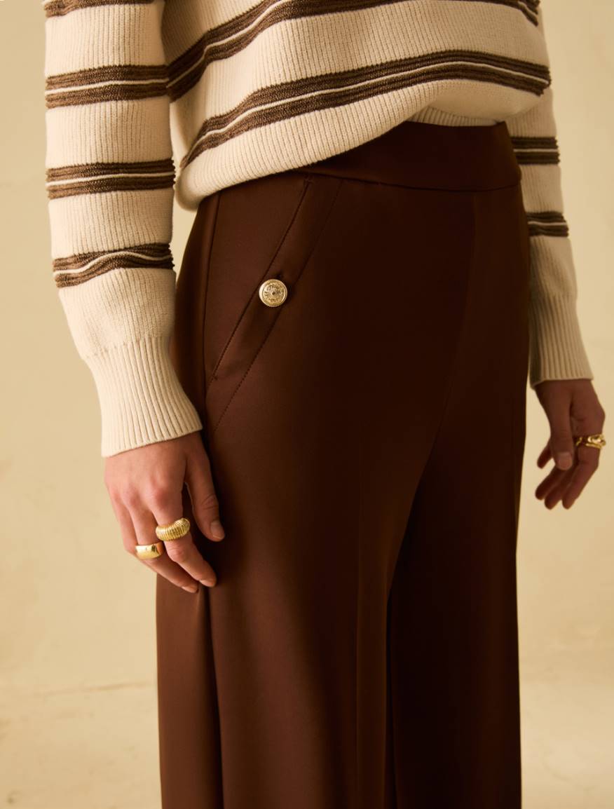 Wide-fit double jersey trousers - COFFEE - Pennyblack - 4