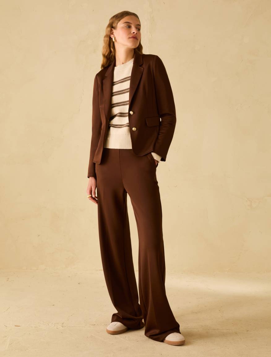 Wide-fit double jersey trousers - COFFEE - Pennyblack - 5