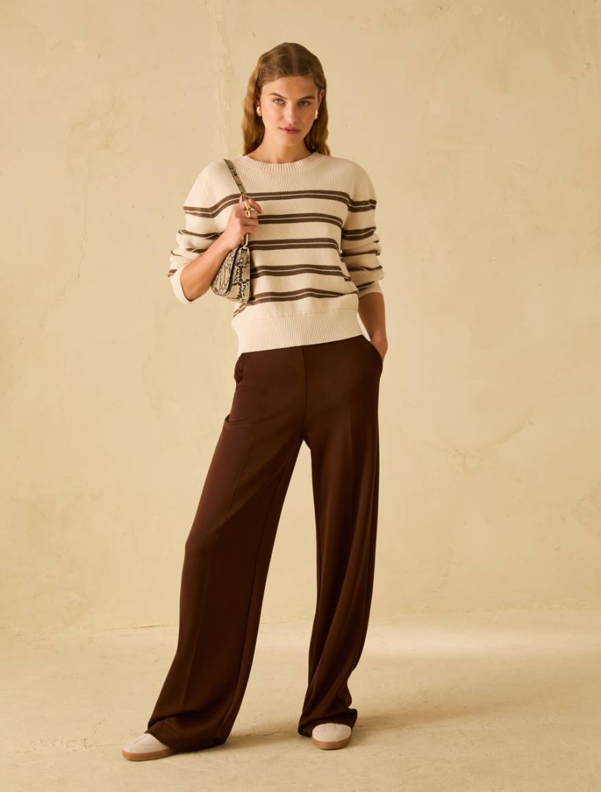 Wide-fit double jersey trousers - COFFEE - Pennyblack - 6