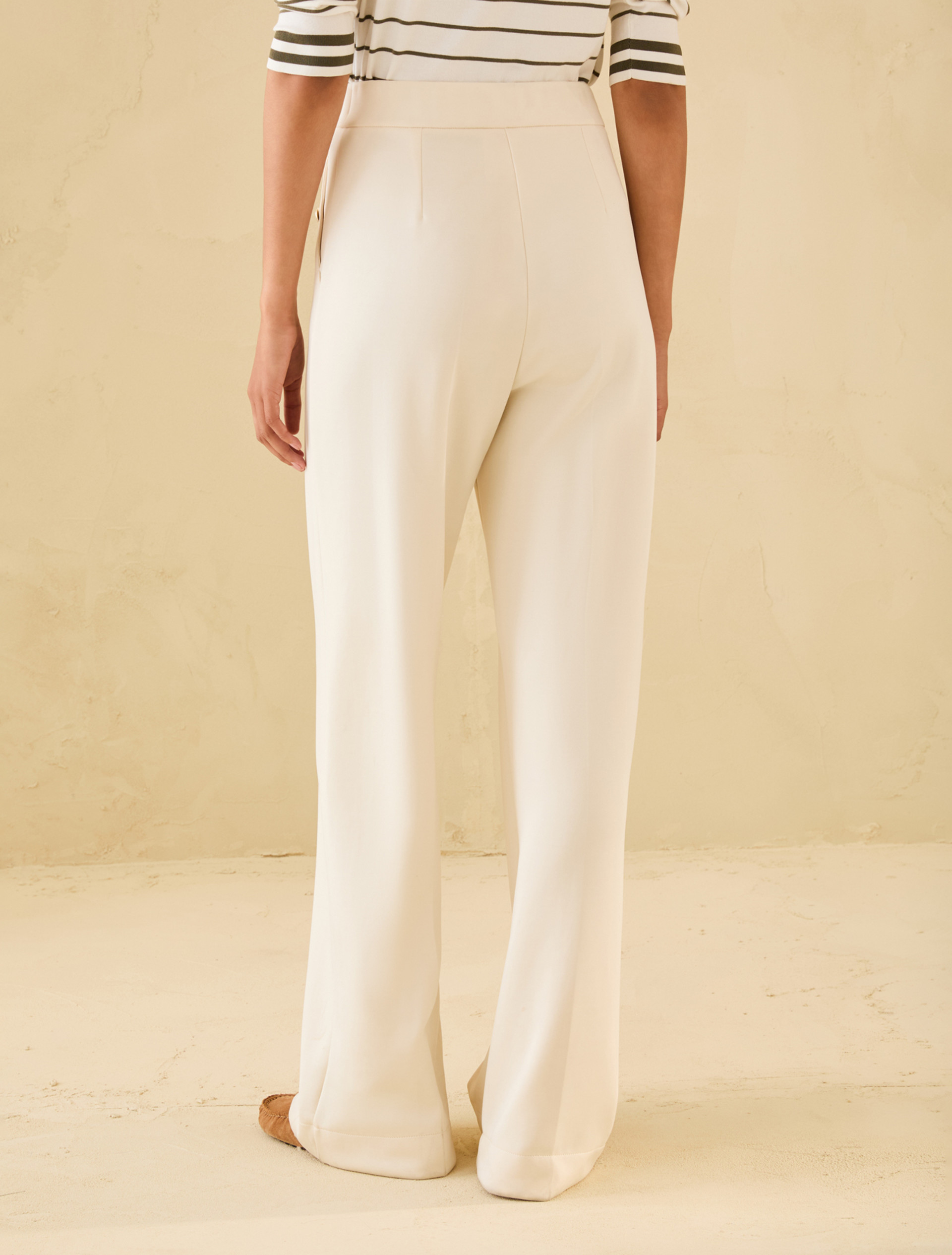 Wide-fit double jersey trousers - VANILLA - pennyblack
