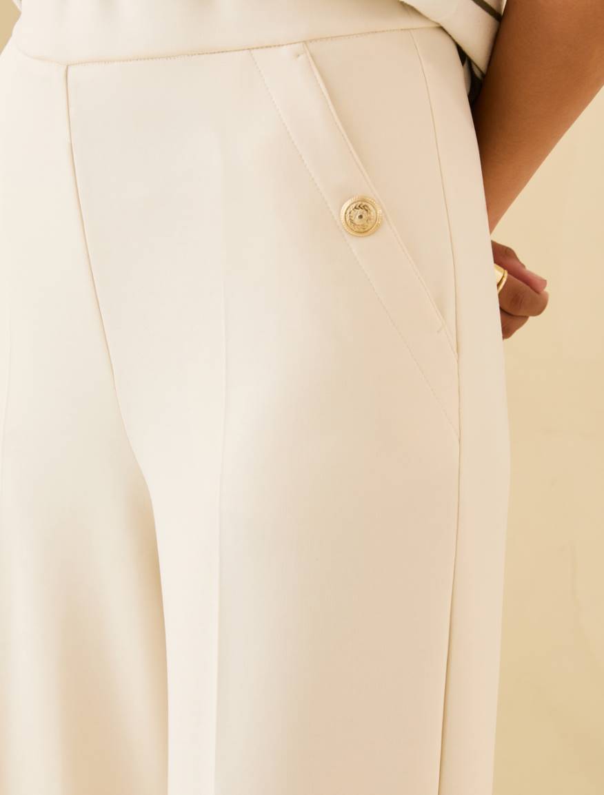 Wide-fit double jersey trousers - VANILLA - Pennyblack - 4