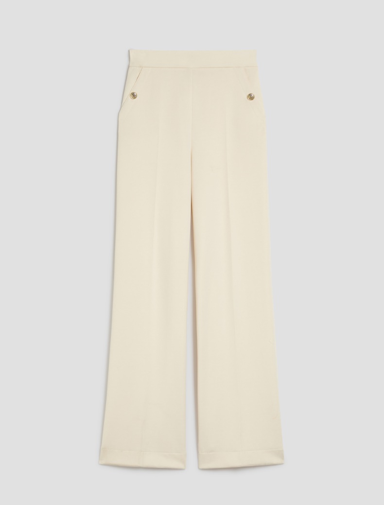 Wide-fit double jersey trousers Wide-fit double jersey trousers - VANILLA - pennyblack