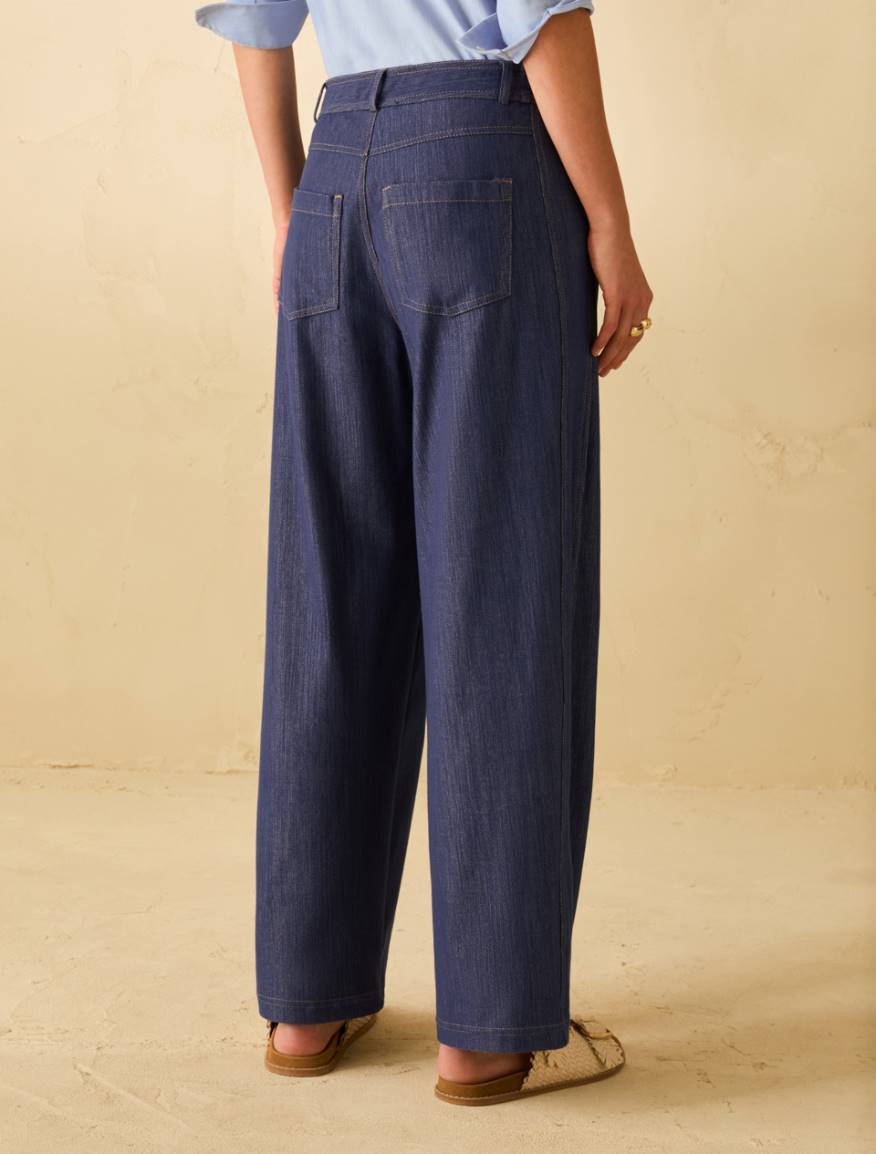 Jersey wide-leg jeans - NAVY - Pennyblack - 3