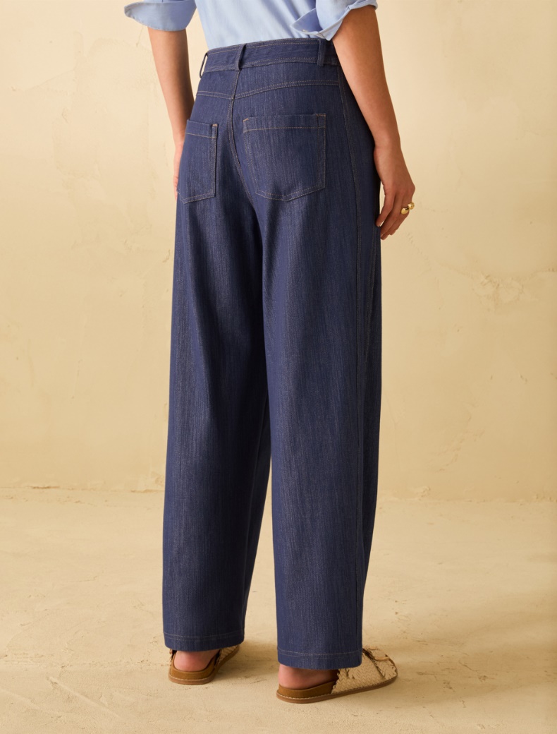 Jersey wide-leg jeans - NAVY - pennyblack