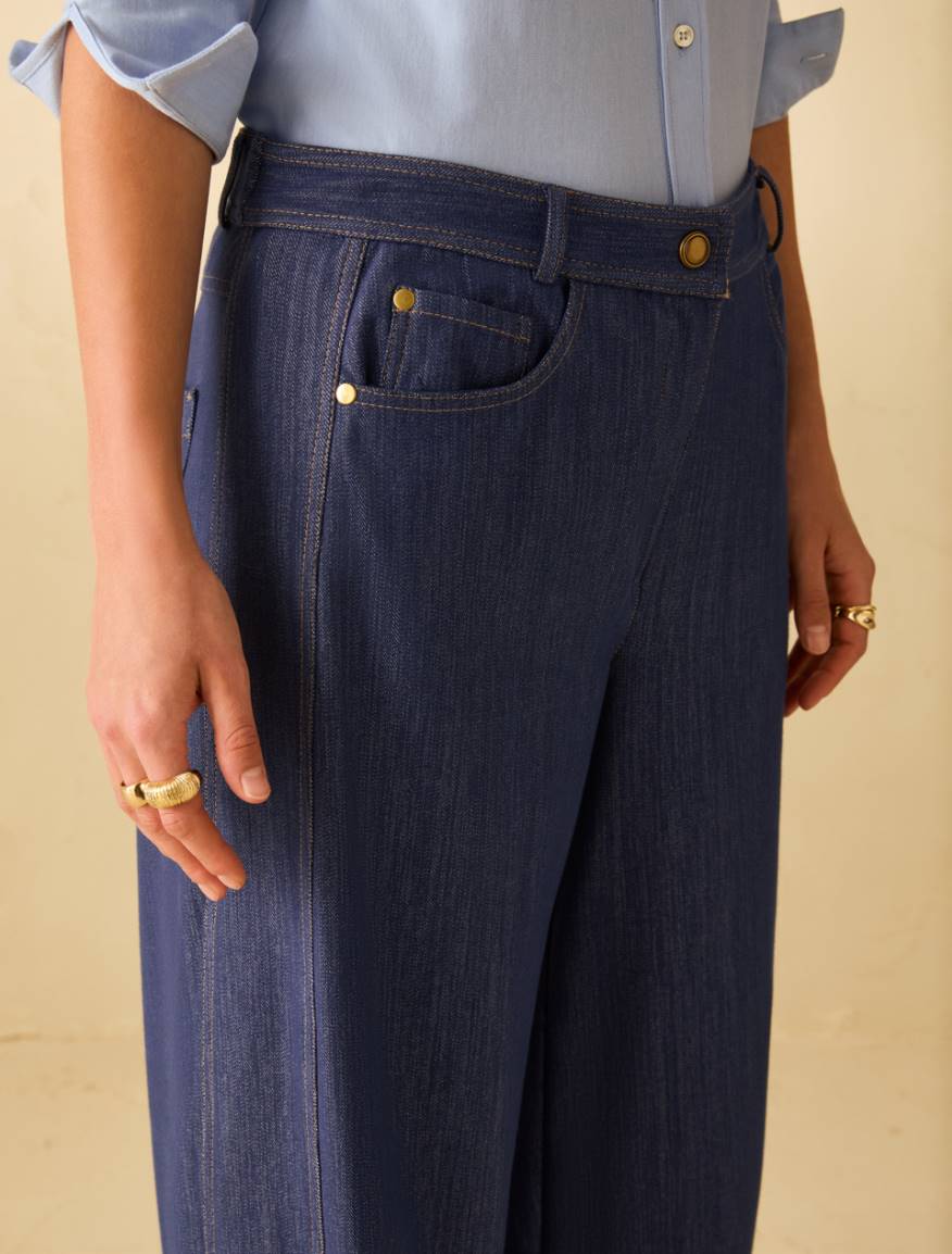 Jersey wide-leg jeans - NAVY - Pennyblack - 4