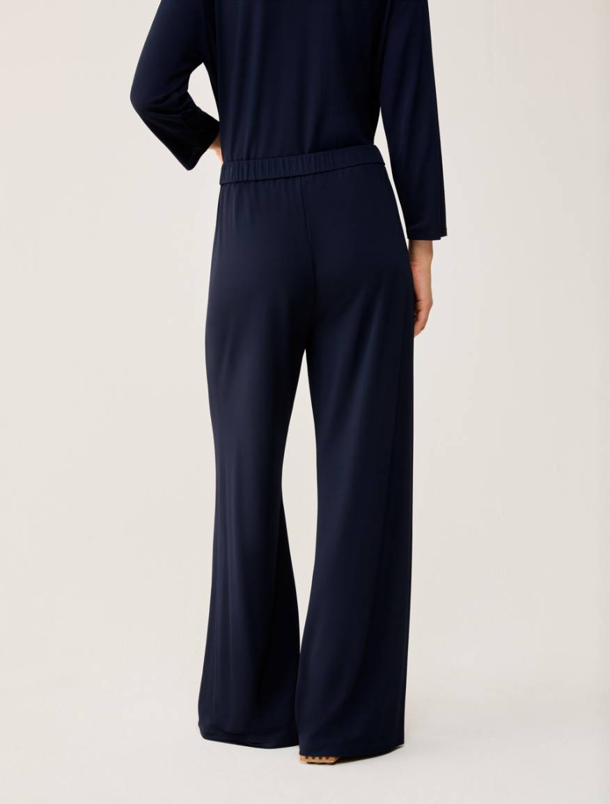 Piqué jersey trousers - NAVY - Pennyblack - 3