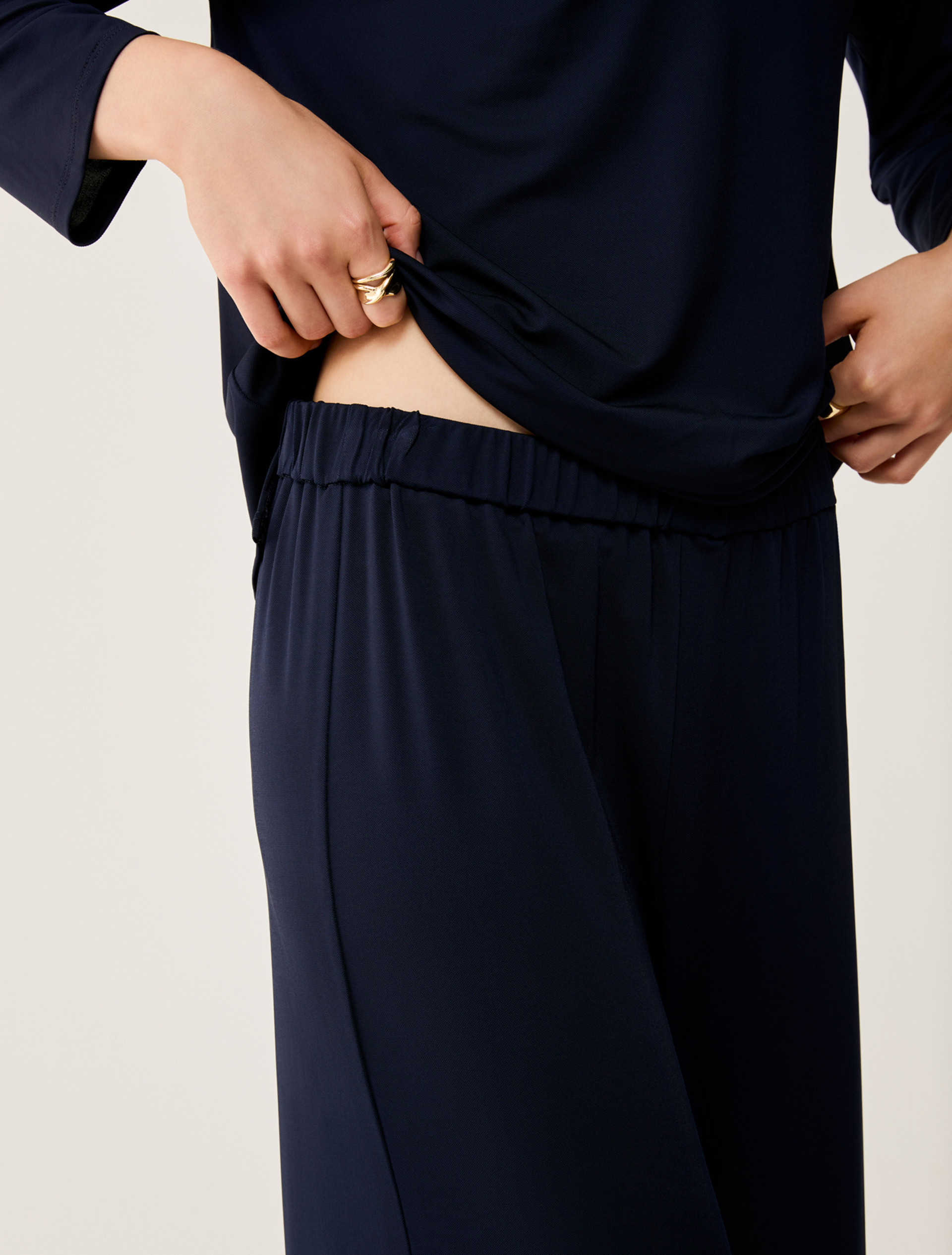 Piqué jersey trousers - NAVY - pennyblack