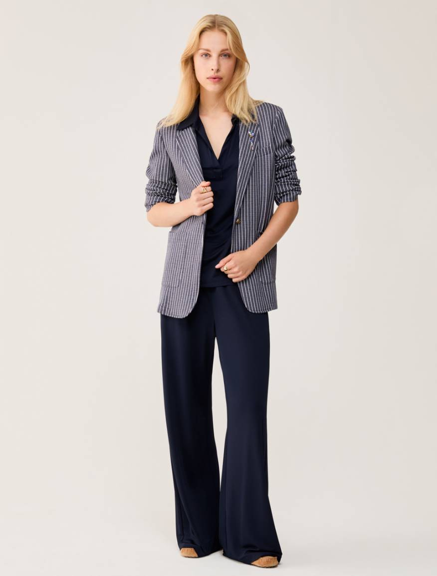 Piqué jersey trousers - NAVY - Pennyblack - 5