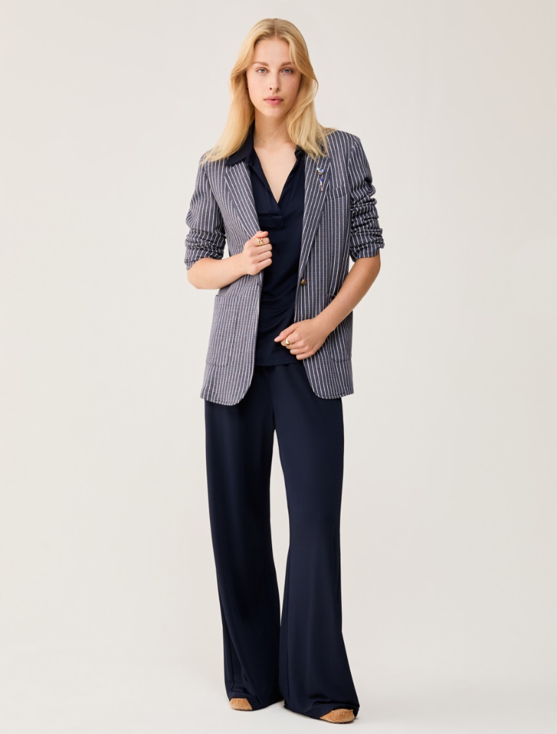 Piqué jersey trousers - NAVY - pennyblack