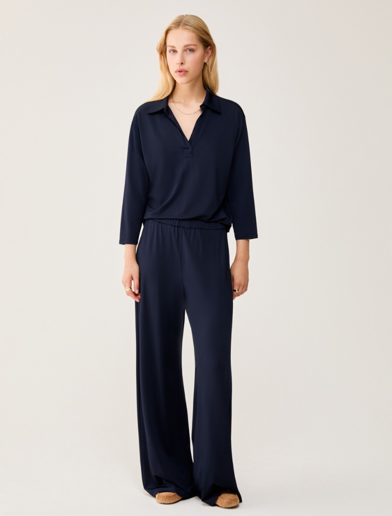 Piqué jersey trousers - NAVY - pennyblack