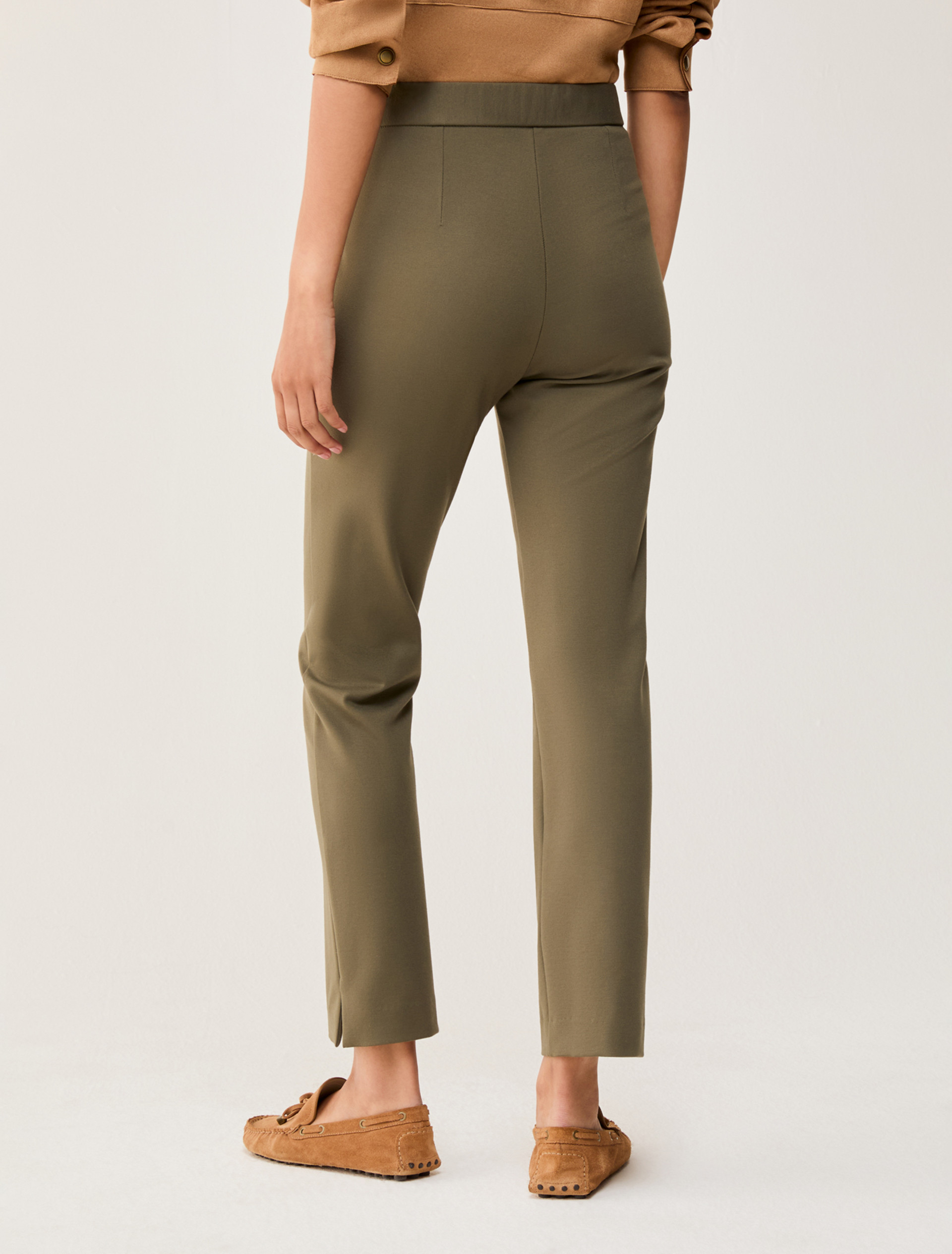Slim-cut jersey trousers - KAKI - pennyblack