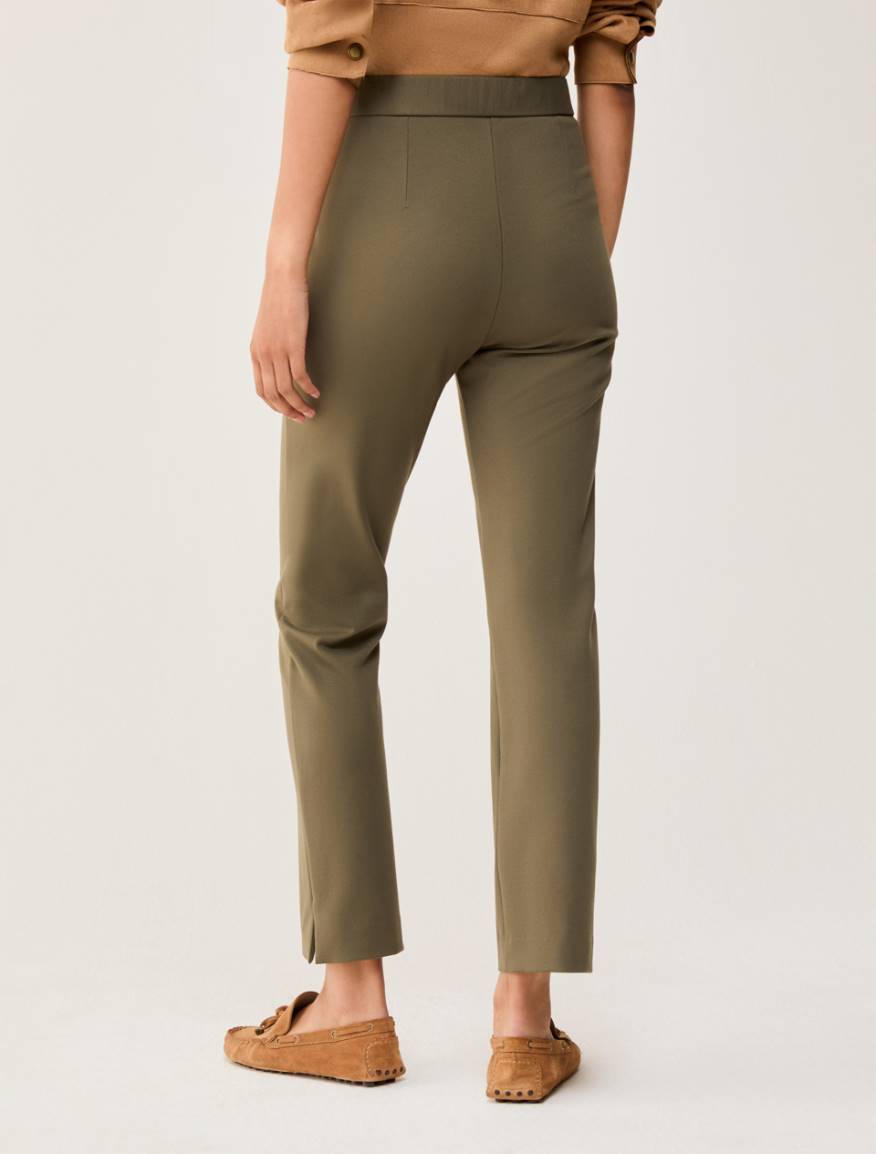 Slim-cut jersey trousers - KAKI - Pennyblack - 3