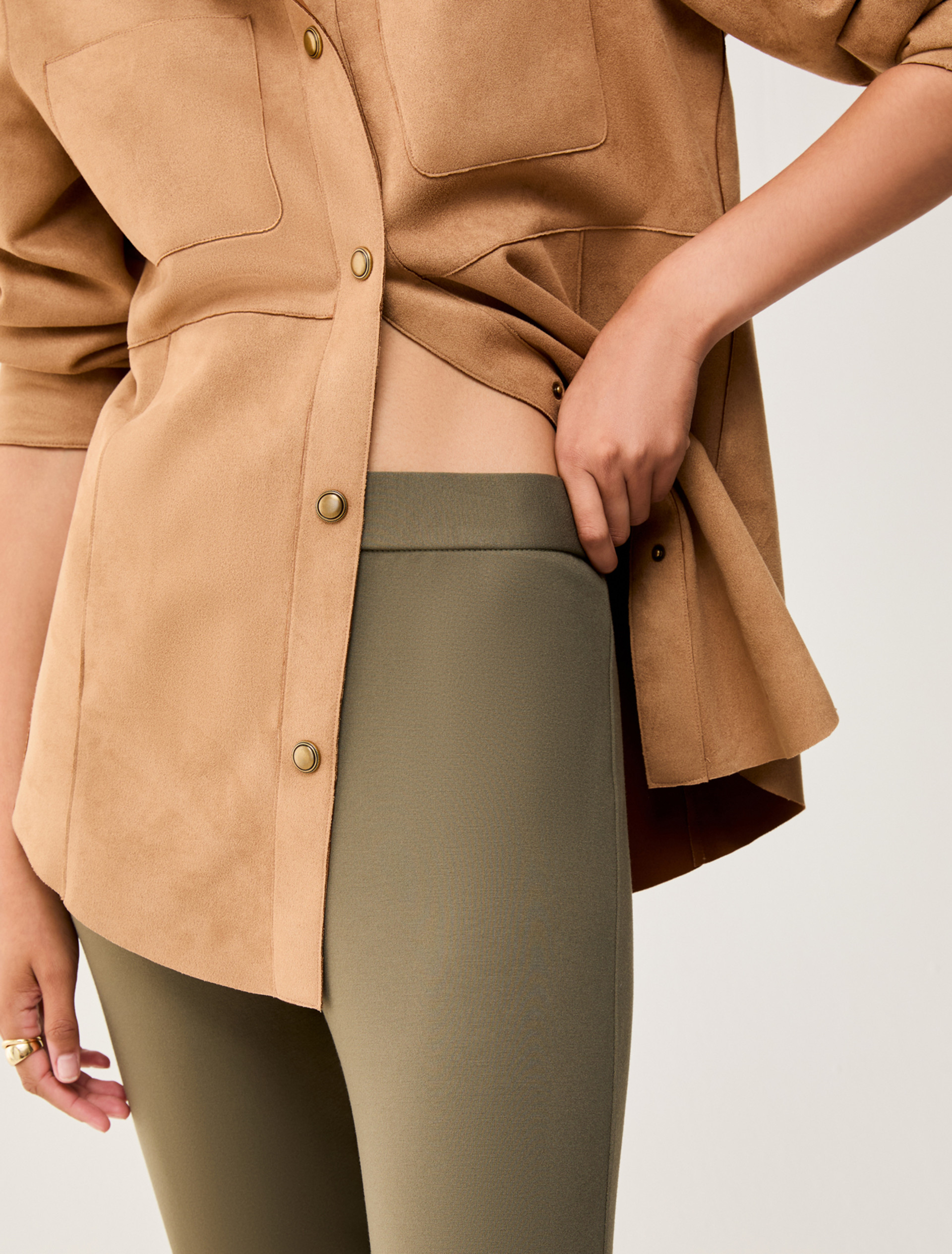 Slim-cut jersey trousers - KAKI - pennyblack