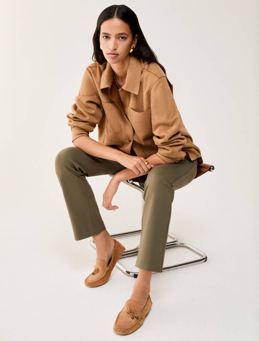 Slim-cut jersey trousers - KAKI - Pennyblack - 5