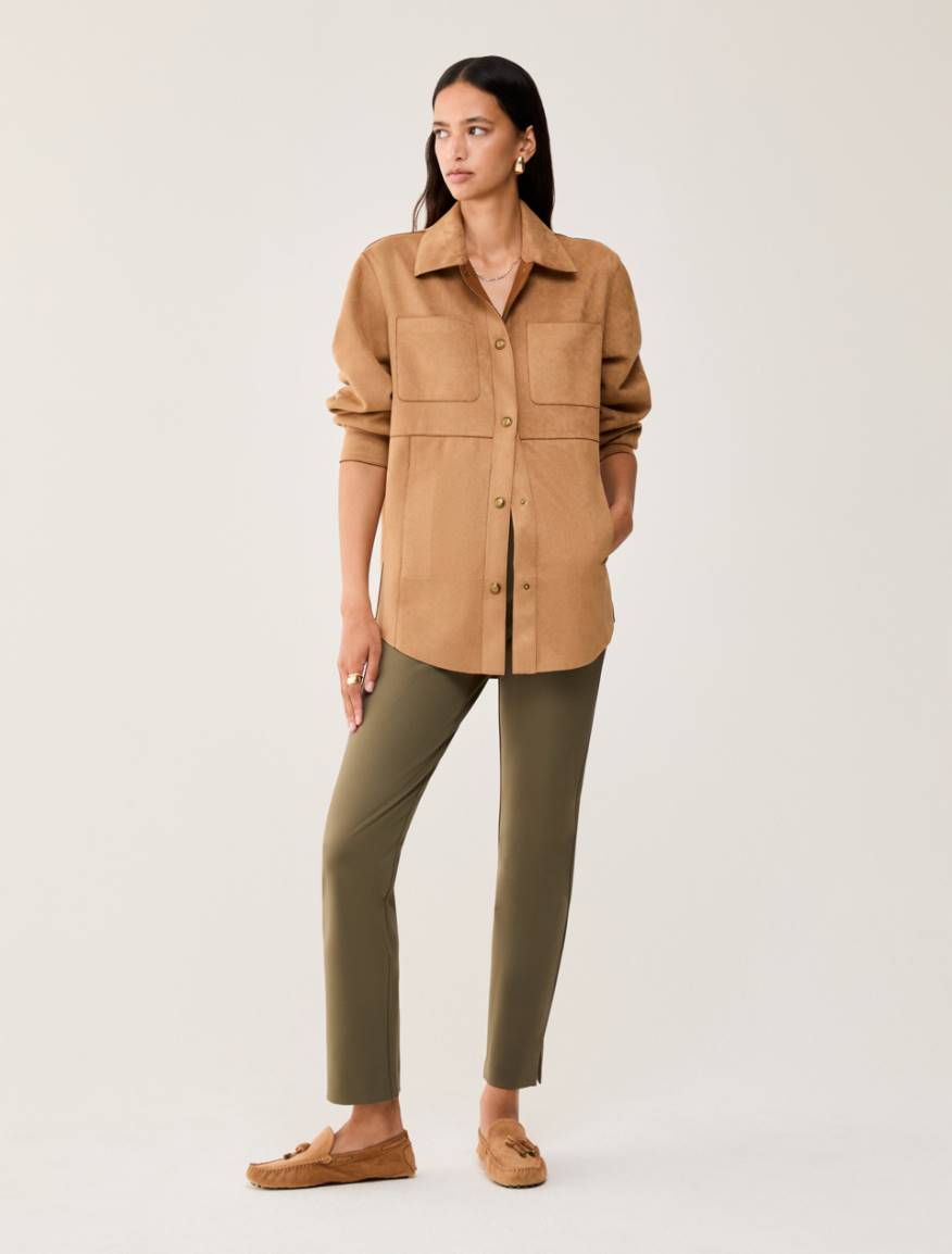 Slim-cut jersey trousers - KAKI - Pennyblack