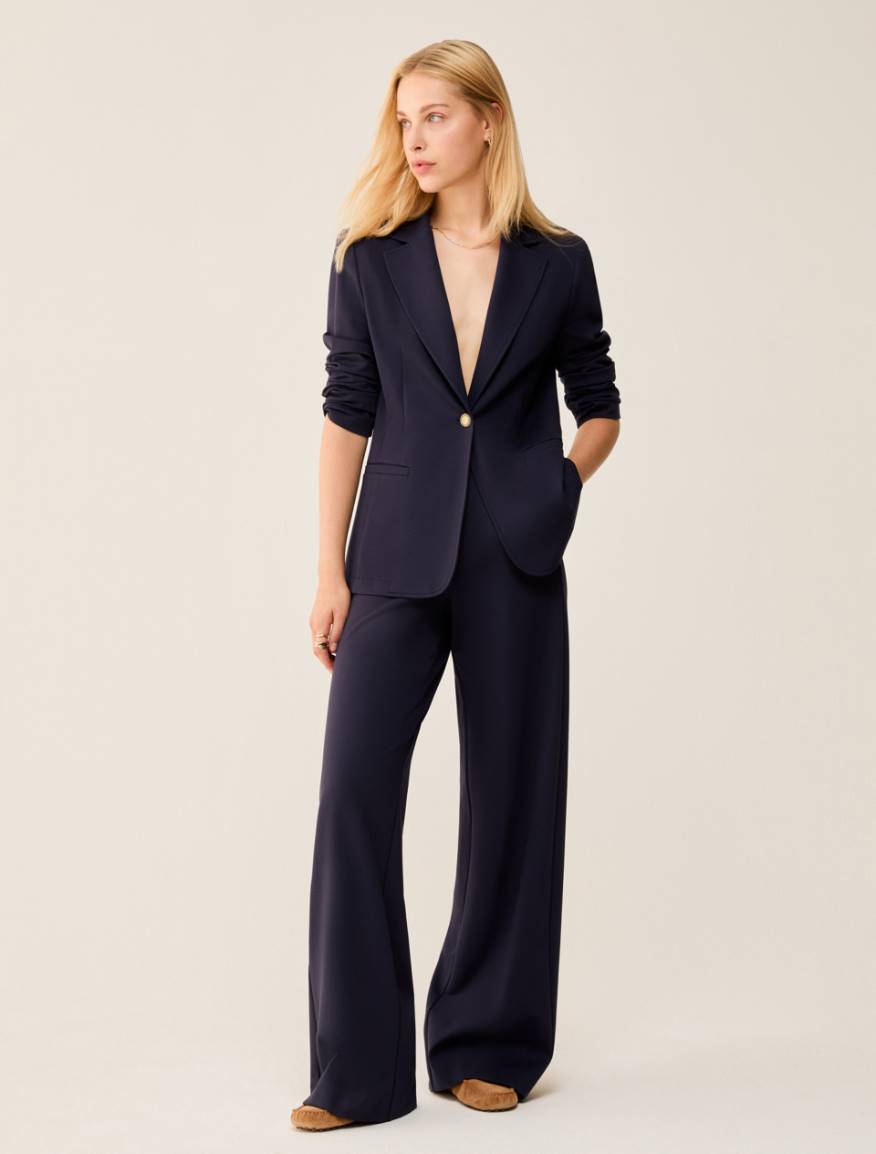 Wide-fit jersey trousers - NAVY - Pennyblack - 5