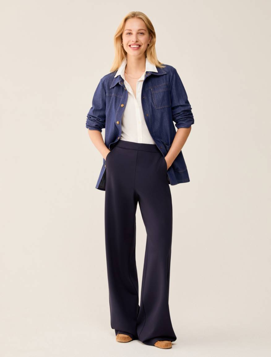 Wide-fit jersey trousers - NAVY - Pennyblack - 6