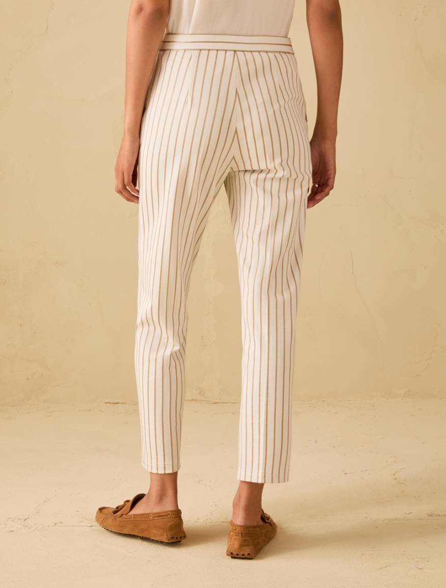 Pinstripe jersey trousers - VANILLA - Pennyblack - 3